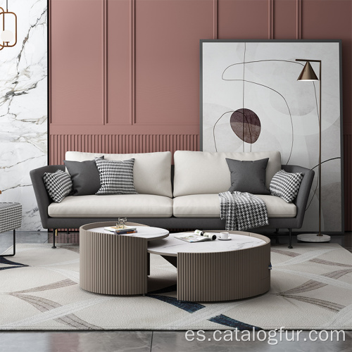 Mesa de centro de madera MDF de alto brillo de diseño moderno para sala de estar